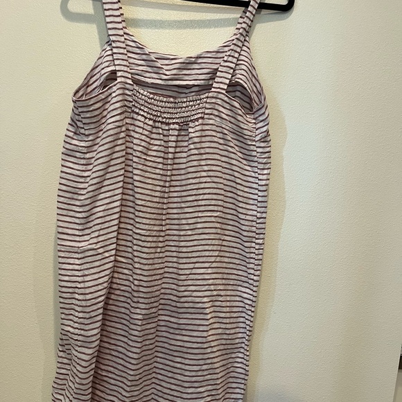 Artisan Ny Striped Dress - Burgundy  and White - Picture 2 of 3